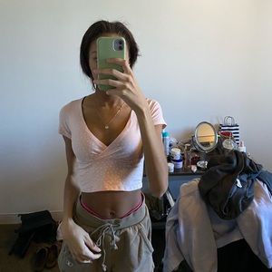 Pink Floral Brandy Melville Amara Top